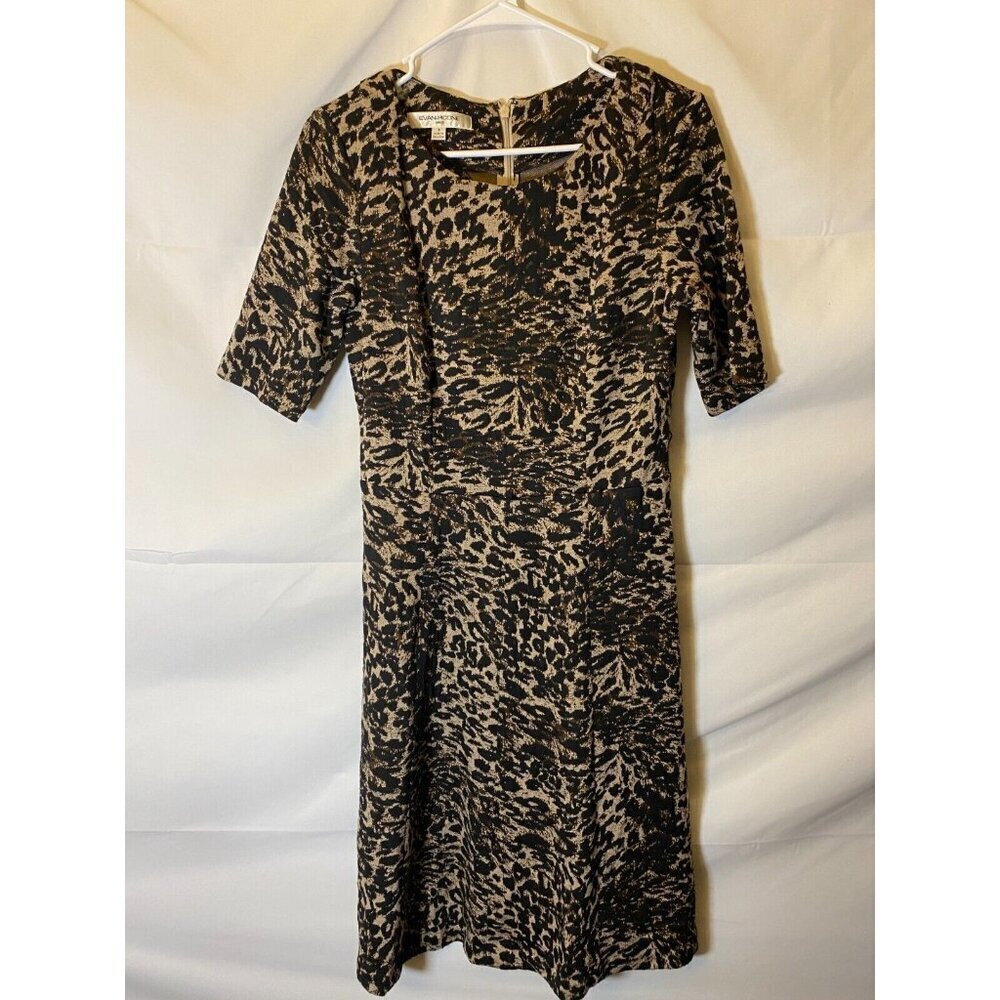 Evan Picone Women’s 8 DRESS CHEETAH Animal Print Boho Mobwife Glam Indie Goth